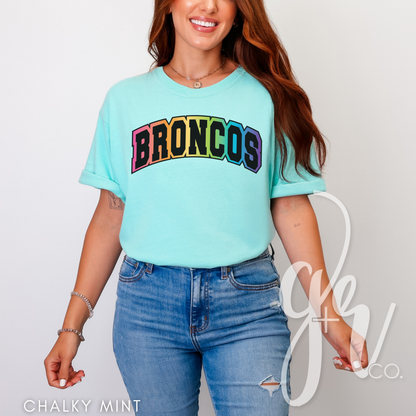 Varsity Rainbow Broncos (Tees+Sweatshirts)
