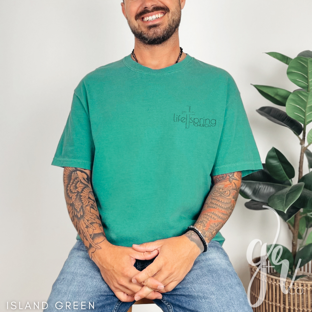 Life Spring Pocket Logo Tee - Island Green
