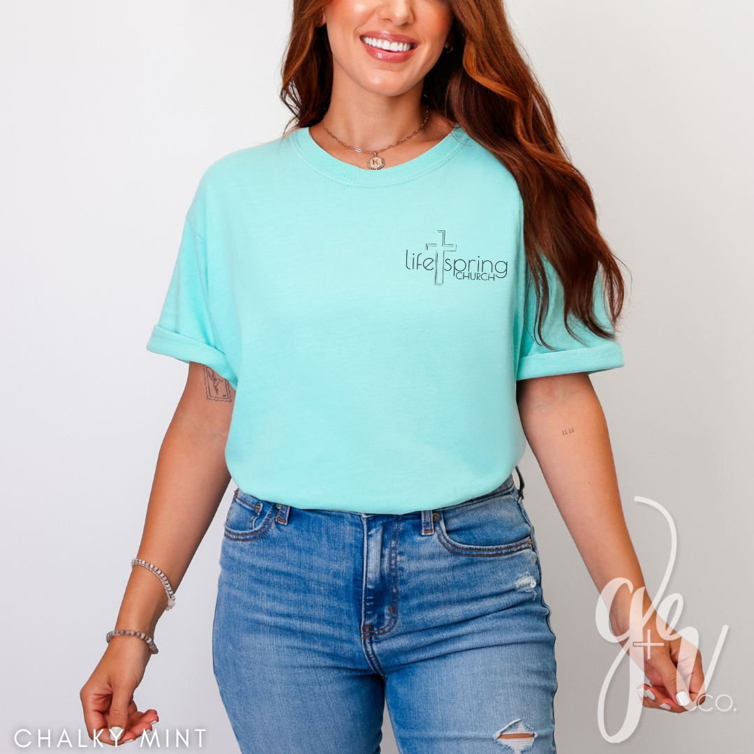 Life Spring Pocket Logo Tee - Chalky Mint