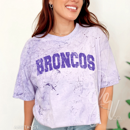NEW! Distressed Varsity Broncos (Tees+Sweatshirts)