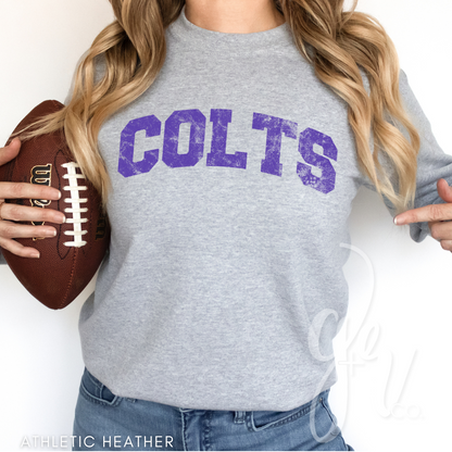 NEW! Distressed Varsity Colts (Tees+Sweatshirts)