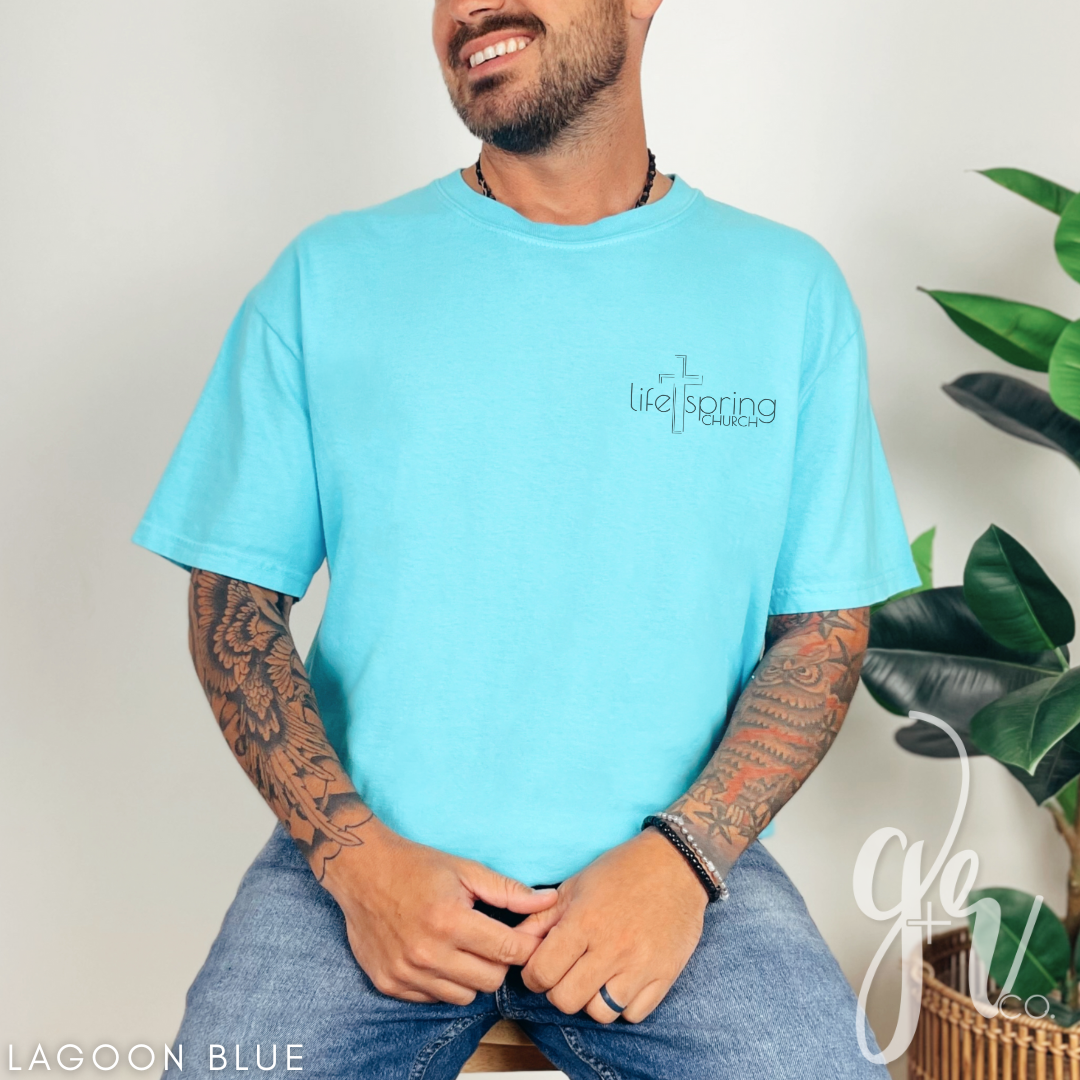 Life Spring Pocket Logo Tee - Lagoon