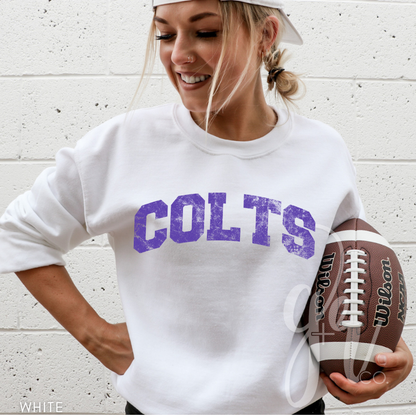 NEW! Distressed Varsity Colts (Tees+Sweatshirts)
