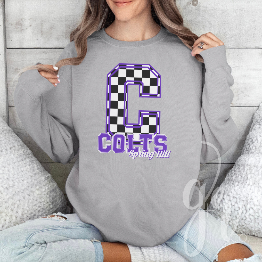 Sample School Spirit Checkered Initials