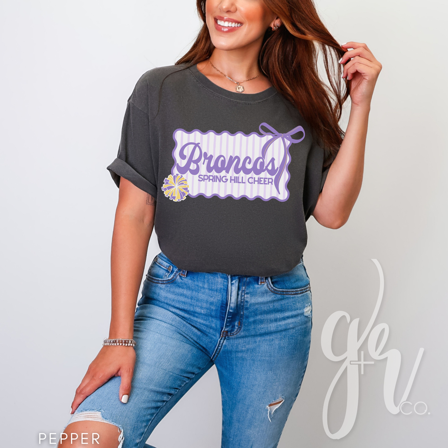 Spring Hill Cheer Bow (Tees+Sweatshirts)