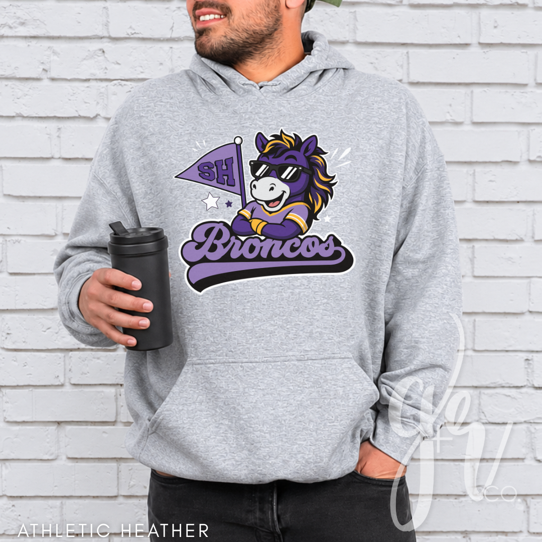 Broncos Varsity Mascot (Tees+Sweatshirts) (TSES)