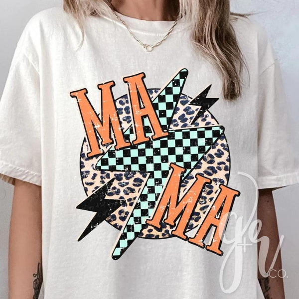 Mama — Leopard+Checkered Bolt