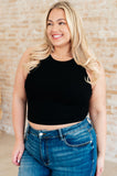 Cream of the Crop Rib Knit Tank Top in Black