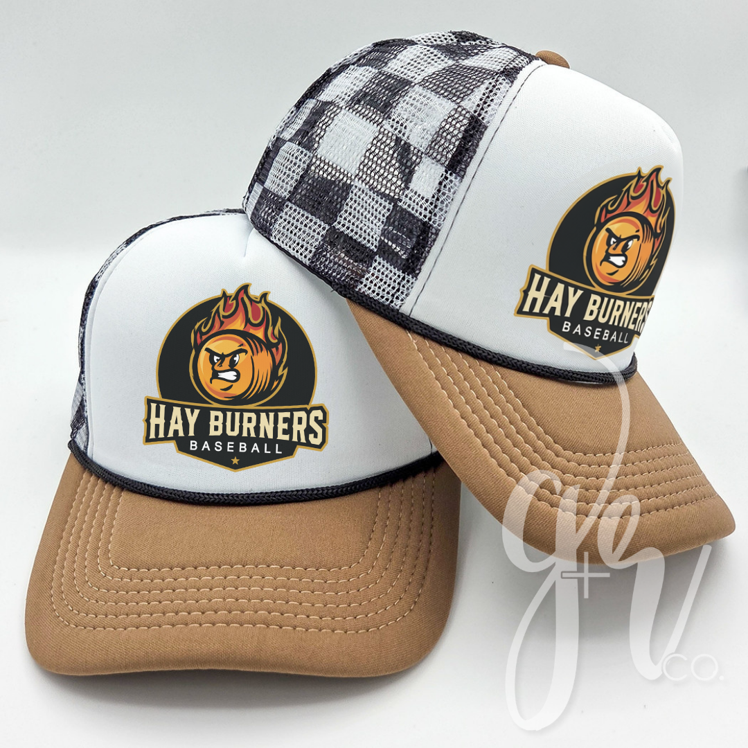 Hay Burners Printed Check Hat