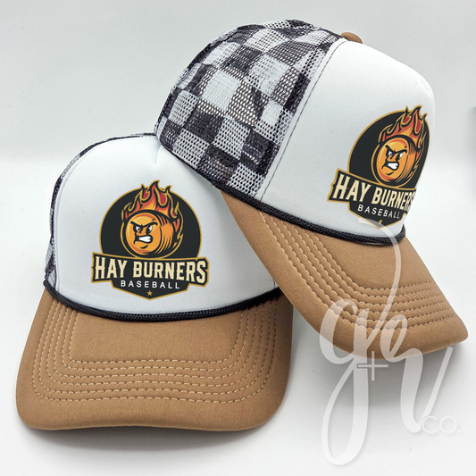 Hay Burners Printed Check Hat