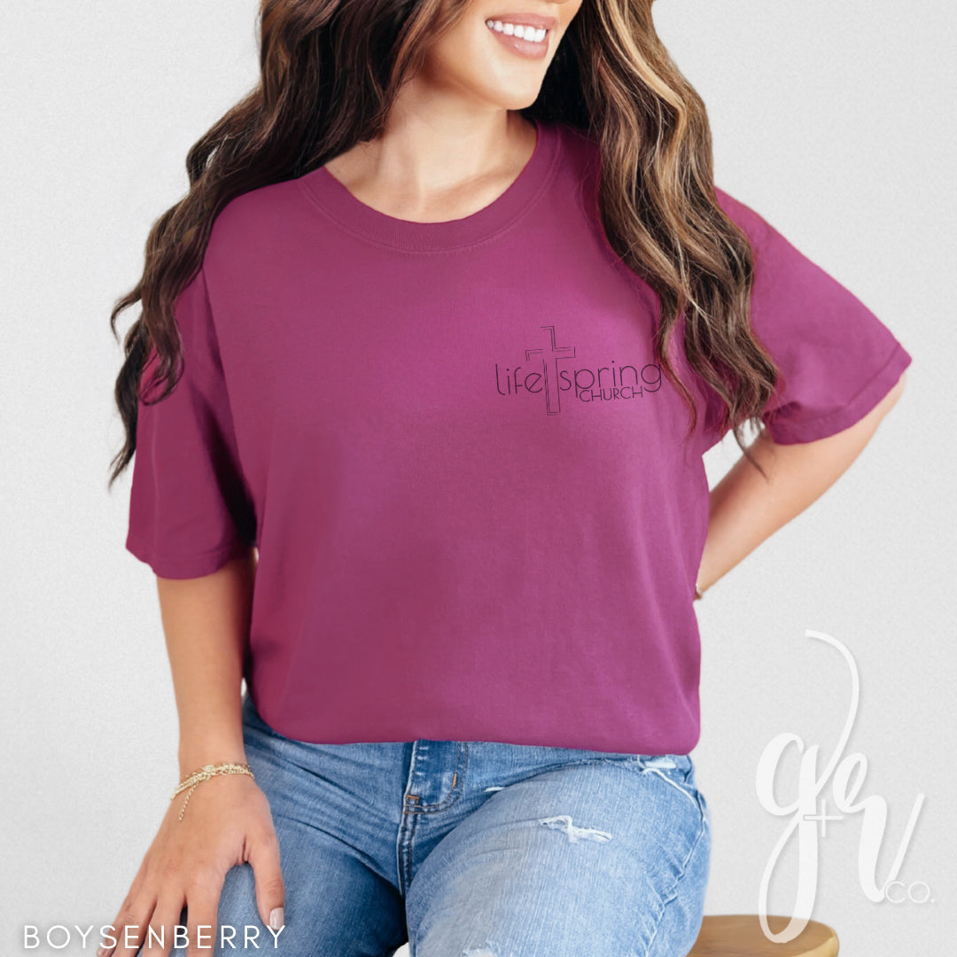Life Spring Pocket Logo Tee - Boysenberry