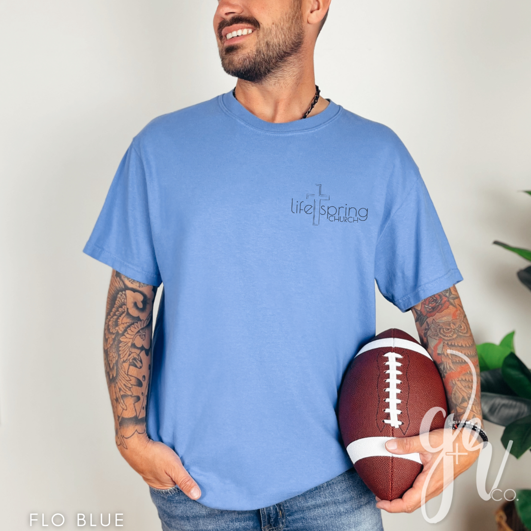 Life Spring Pocket Logo Tee - Flo Blue