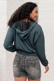 Morning Run Half Zip Hoodie in Smoked Spruce