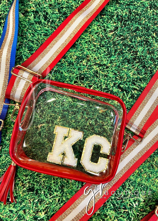 Red Trim Clear Stadium Bag