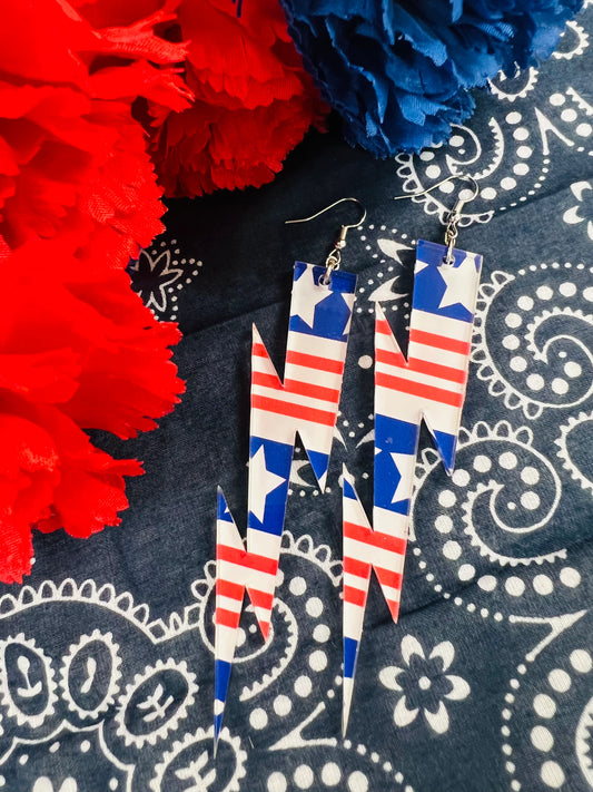 Stars+Stripes Bolt Earrings