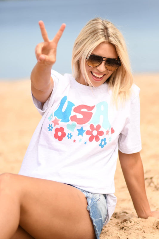 USA Floral Tee (Youth+Adult)
