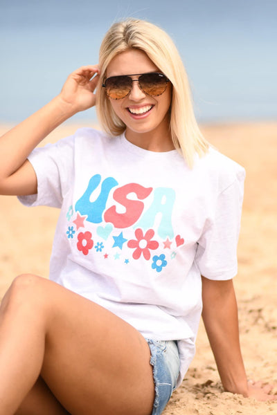 USA Floral Tee (Youth+Adult)