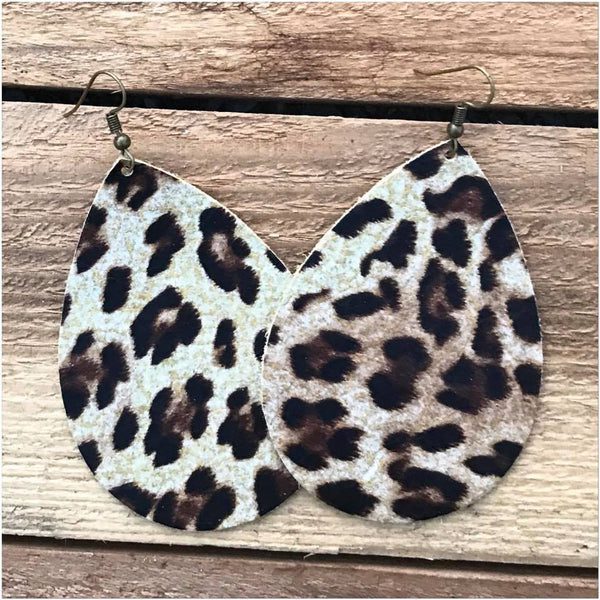 Leopard Leather Earrings