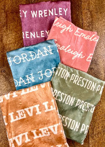 Custom Name Plush Minky Blankets
