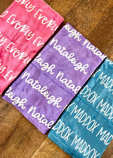 Custom Name Plush Minky Blankets