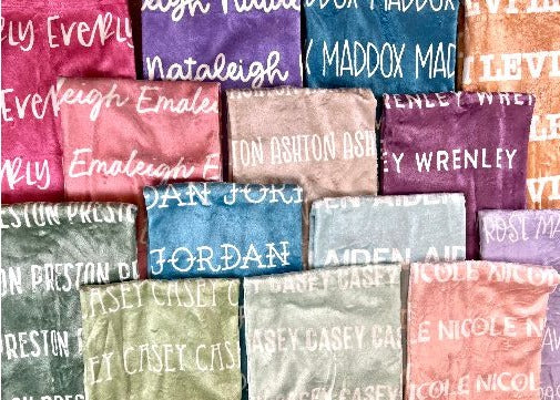 Custom Name Plush Minky Blankets