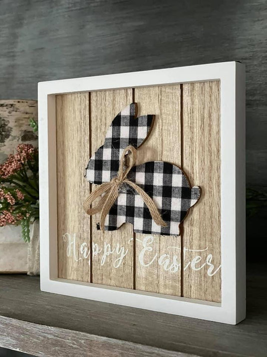 Plaid Bunny Easter Decor