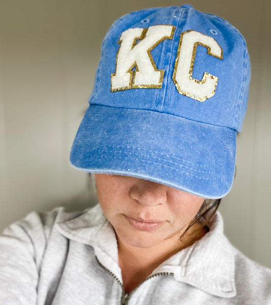 Blue KC Chenille Patch Hat