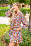 Loving Life Tiered Knee Length Floral Dress