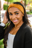 Perfect Plush Corduroy Headband In Pumpkin