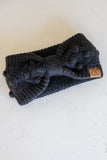 Pom Knit Headwrap In Black