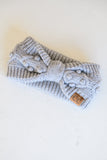 Pom Knit Headwrap In Gray