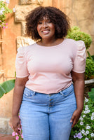 Rock On Puff Sleeve Top in Blush