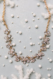 Rhinestone Tiered Floral Necklace