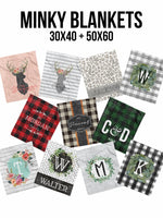 CUSTOM MINKY BLANKETS (Multiple Designs)