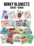 CUSTOM MINKY BLANKETS (Multiple Designs)